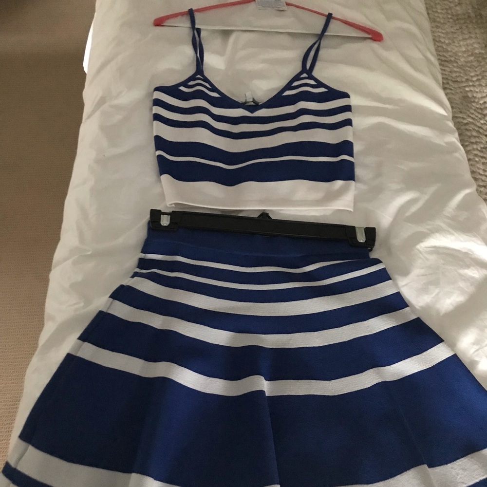 Two Piece Tank/Skirt Striped Set